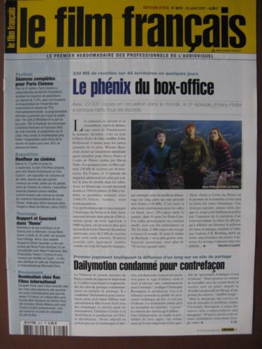 FILM FRANCAIS | LE magazine side cover Issue 3217 20 July 2007
