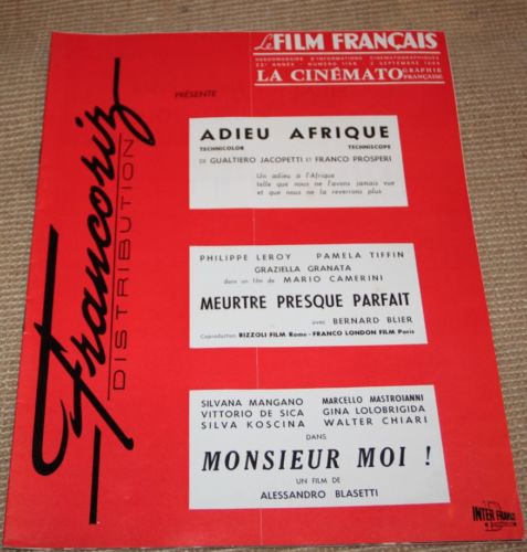 FILM FRANCAIS | LE magazine side cover Issue 1158 2 September 1966