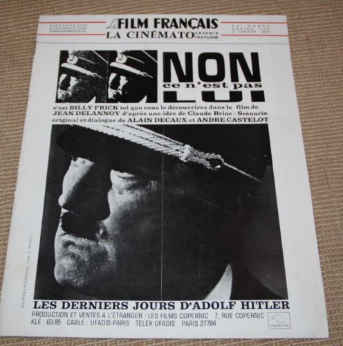FILM FRANCAIS | LE magazine side cover Issue 1176 6 January 1967