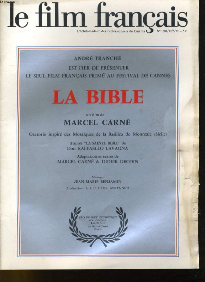 FILM FRANCAIS | LE magazine side cover Issue 1681 17 June 1977