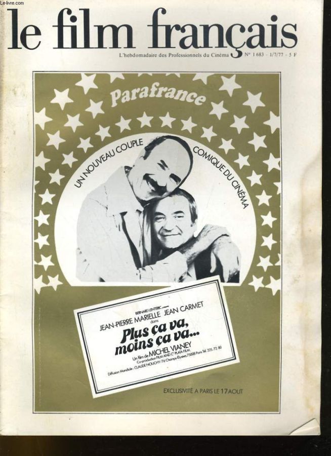 FILM FRANCAIS | LE magazine side cover Issue 1683 1 July 1977