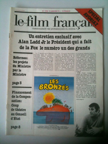 FILM FRANCAIS | LE magazine side cover Issue 1752 12 January 1979