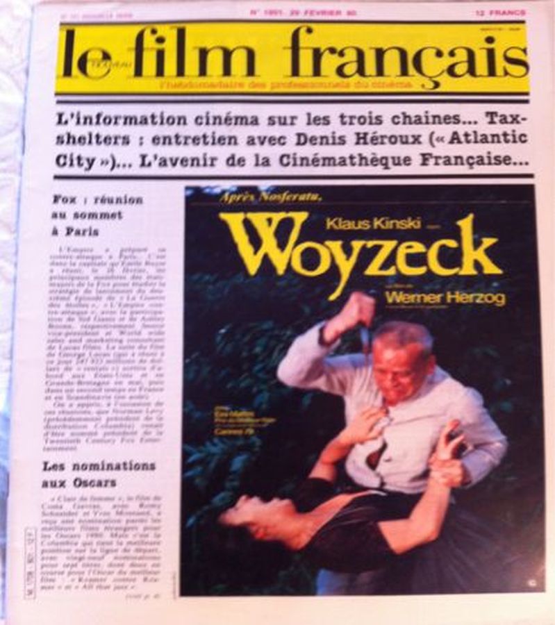 FILM FRANCAIS | LE magazine side cover Issue 1801 29 February 1980