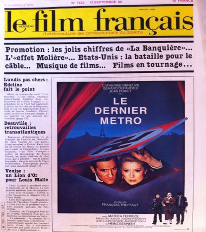 FILM FRANCAIS | LE magazine side cover Issue 1823 12 September 1980