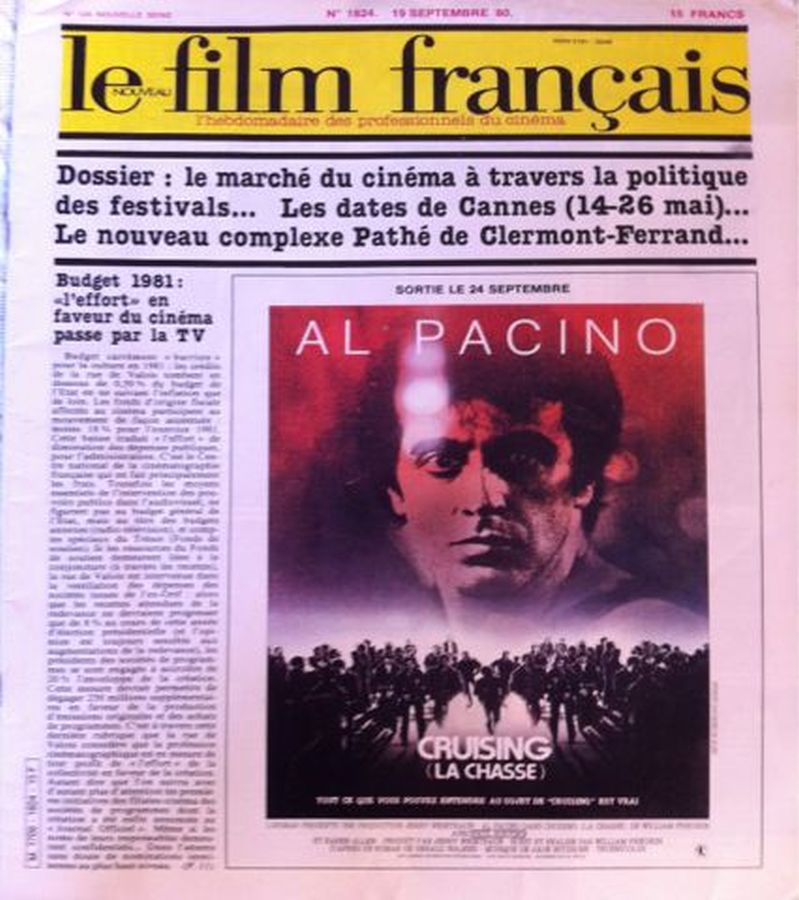 FILM FRANCAIS | LE magazine side cover Issue 1824 19 September 1980