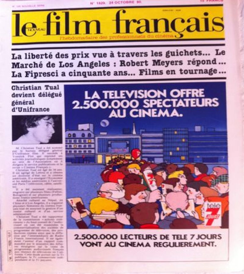 FILM FRANCAIS | LE magazine side cover Issue 1829 24 October 1980