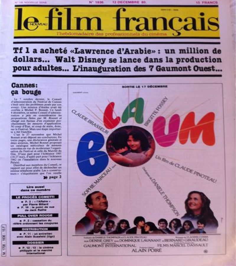 FILM FRANCAIS | LE magazine side cover Issue 1836 12 December 1980