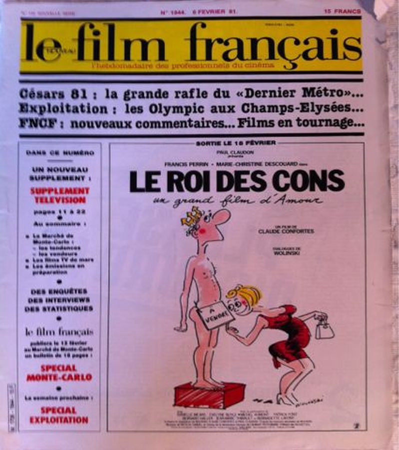FILM FRANCAIS | LE magazine side cover Issue 1844 6 February 1981