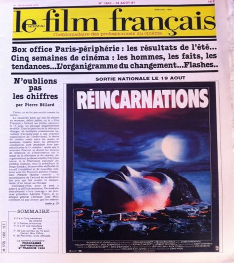 FILM FRANCAIS | LE magazine side cover Issue 1863 14 August 1981