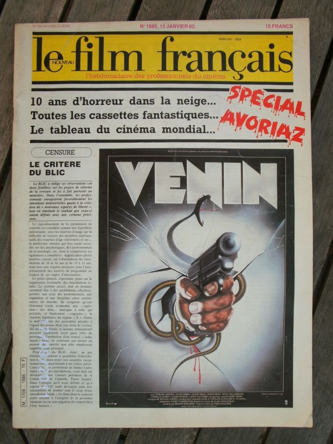 FILM FRANCAIS | LE magazine side cover Issue 1885 15 January 1982