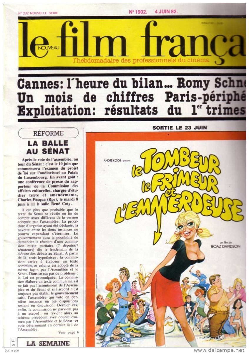 FILM FRANCAIS | LE magazine side cover Issue 1902 4 June 1982