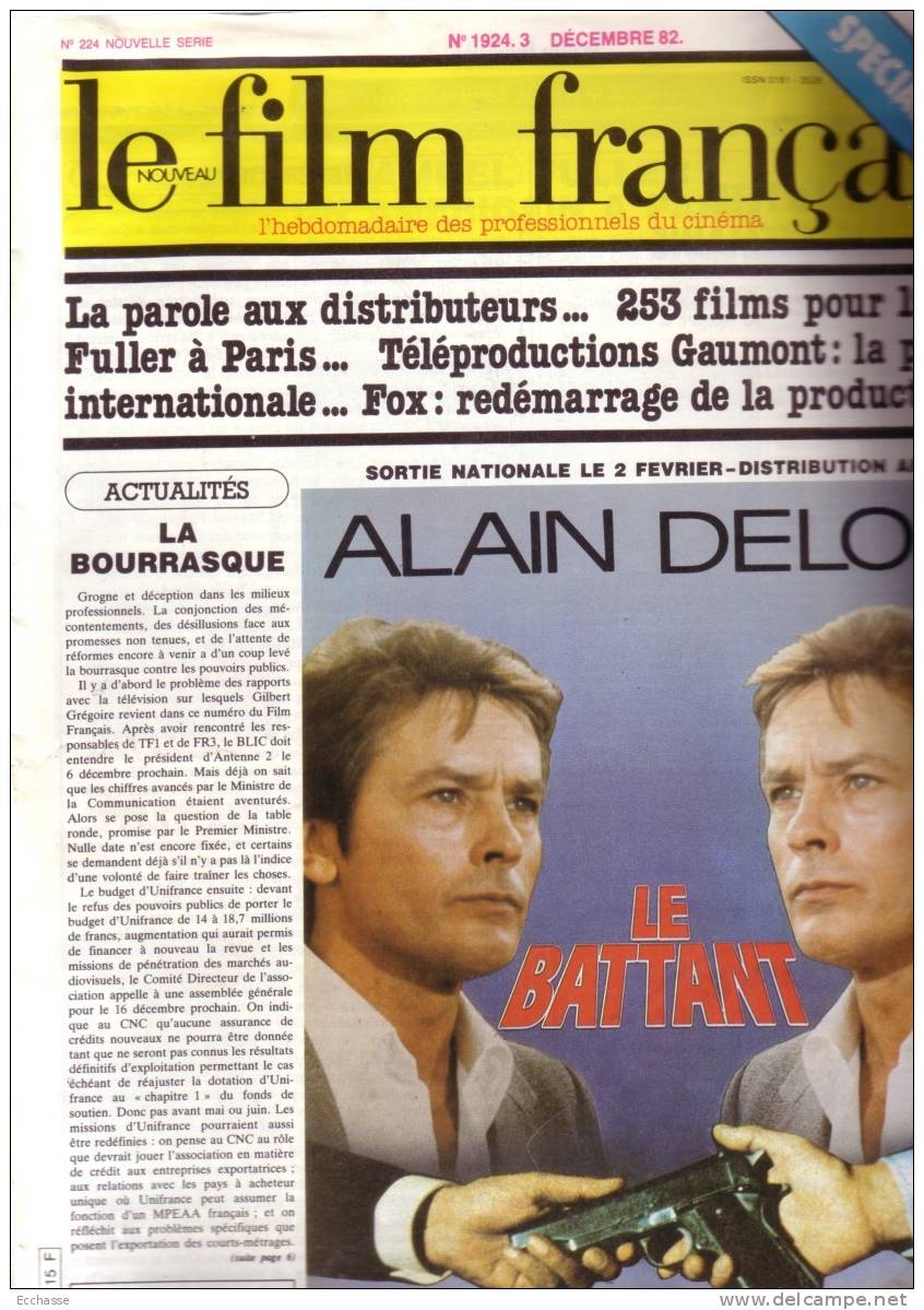 FILM FRANCAIS | LE magazine side cover Issue 1924 3 December 1982
