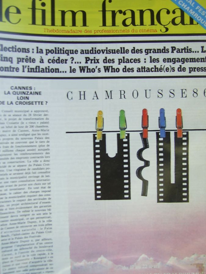 FILM FRANCAIS | LE magazine side cover Issue 2080 14 March 1986