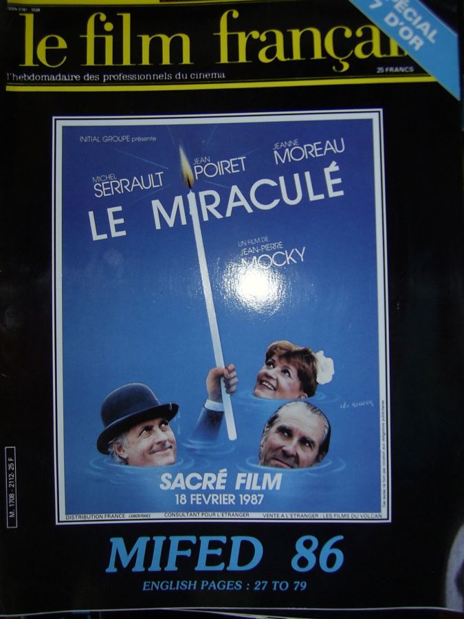 FILM FRANCAIS | LE magazine side cover Issue 2112 24 October 1986
