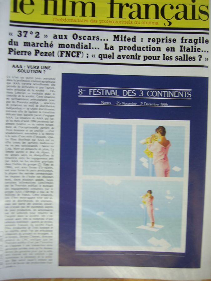 FILM FRANCAIS | LE magazine side cover Issue 2114 7 November 1986