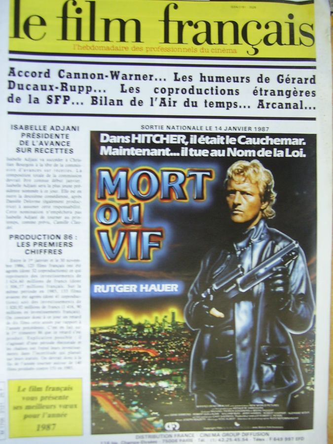 FILM FRANCAIS | LE magazine side cover Issue 2121 26 December 1986