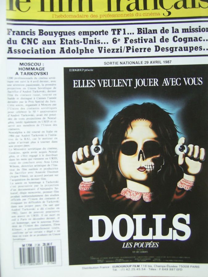 FILM FRANCAIS | LE magazine side cover Issue 2136 10 April 1987