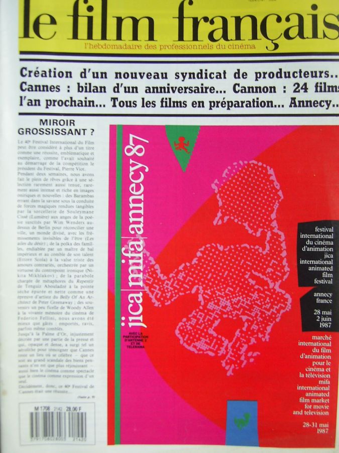 FILM FRANCAIS | LE magazine side cover Issue 2142 22 May 1987