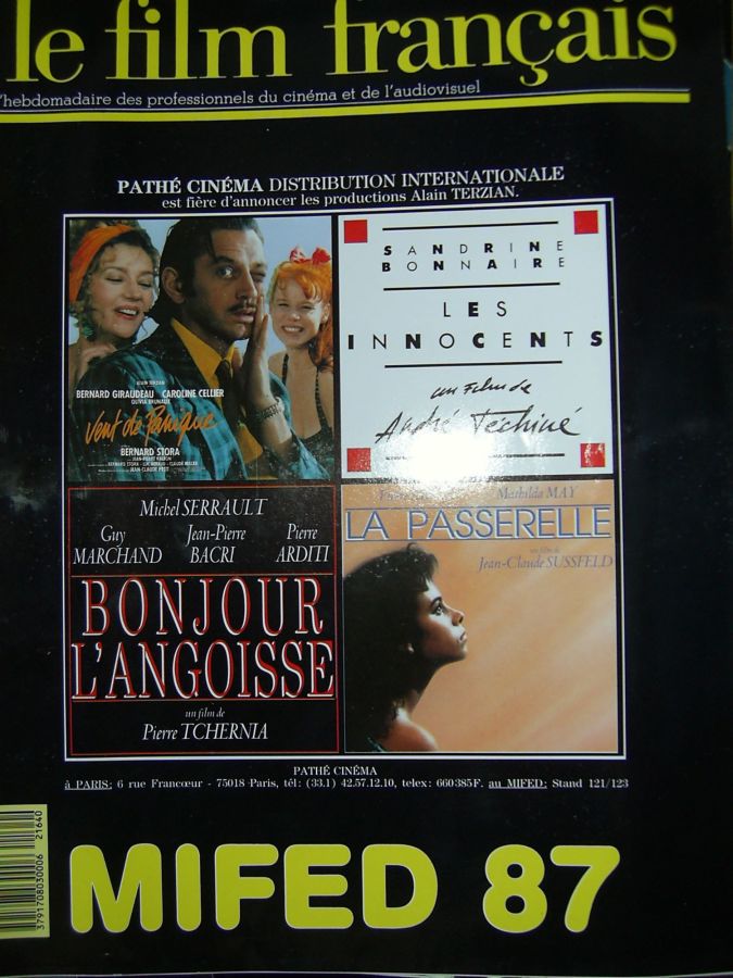 FILM FRANCAIS | LE magazine side cover Issue 2164 23 October 1987
