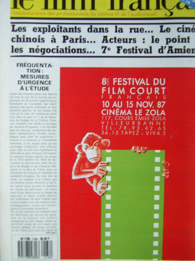 FILM FRANCAIS | LE magazine side cover Issue 2166 6 November 1987