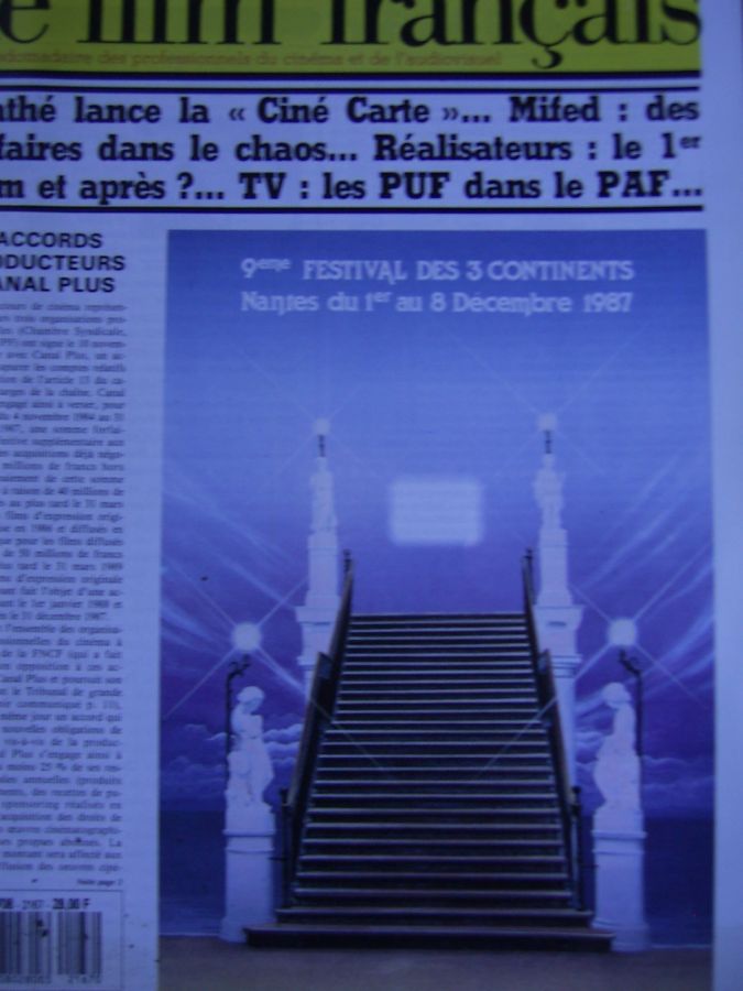 FILM FRANCAIS | LE magazine side cover Issue 2167 13 November 1987