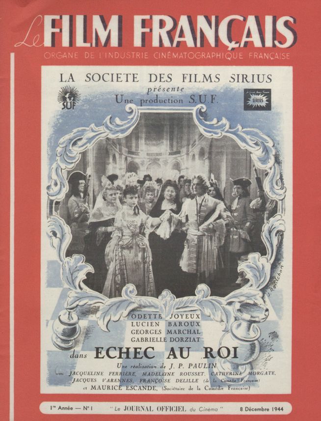 FILM FRANCAIS | LE magazine side cover Issue 1 8 December 1944
