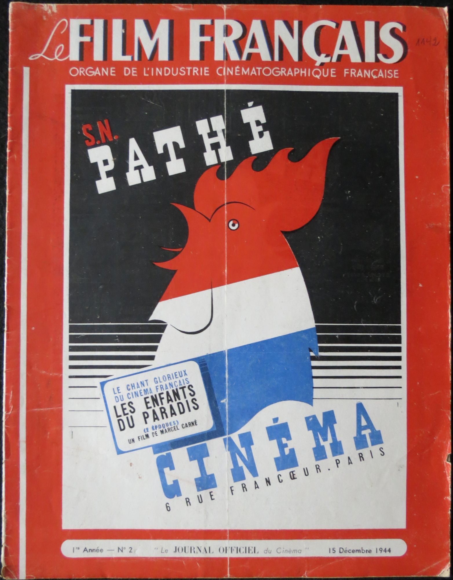 FILM FRANCAIS | LE magazine side cover Issue 2 15 December 1944