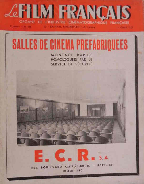 FILM FRANCAIS | LE magazine side cover Issue 166 13 February 1948
