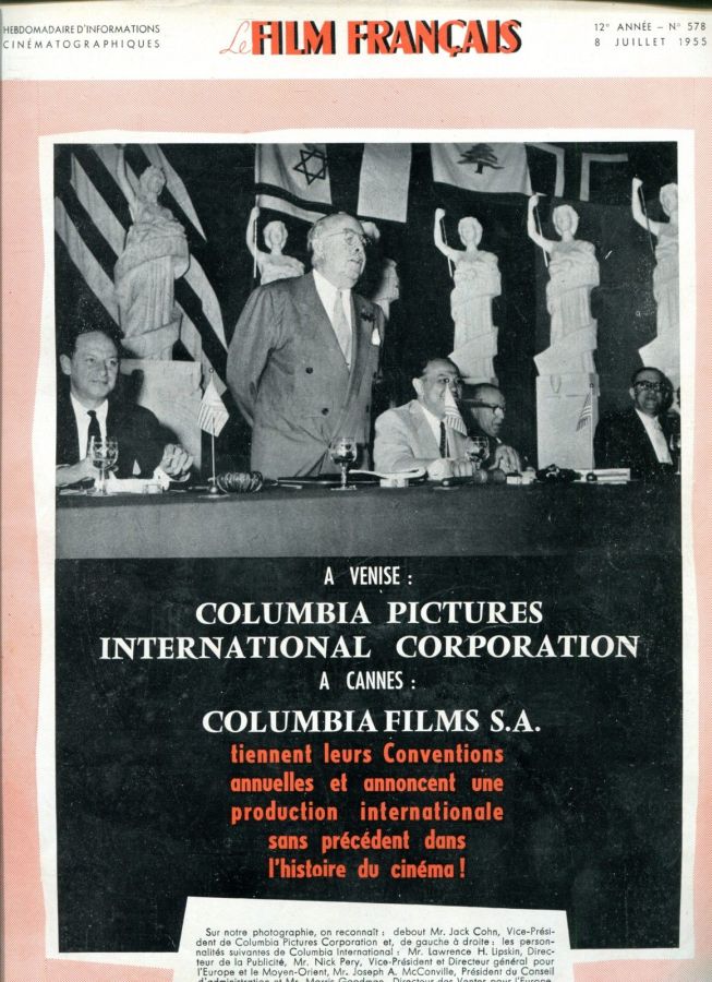 FILM FRANCAIS | LE magazine side cover Issue 578 8 July 1955