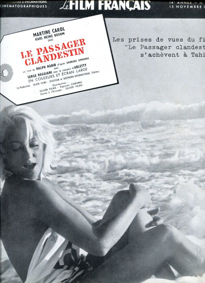 FILM FRANCAIS | LE magazine side cover Issue 702 15 November 1957