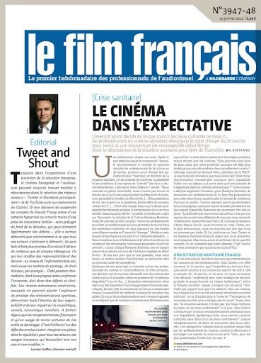 FILM FRANCAIS | LE magazine side cover Issue 3947-48 15 January 2021