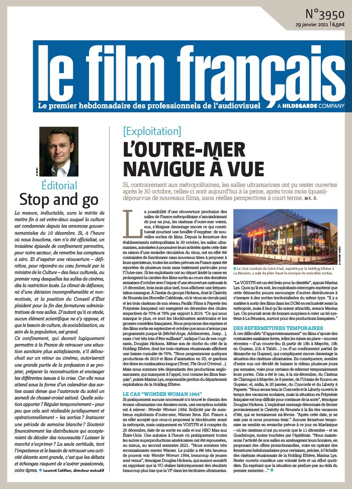 FILM FRANCAIS | LE magazine side cover Issue 3950 29 January 2021