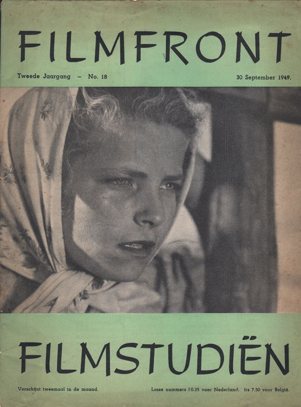 FILMFRONT-FILMSTUDIEN magazine side cover  Vol 2 No  18 30 September 1949