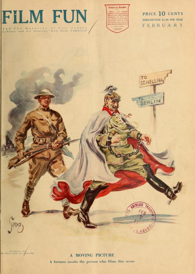 FILM FUN magazine side cover Issue 32 February 1918