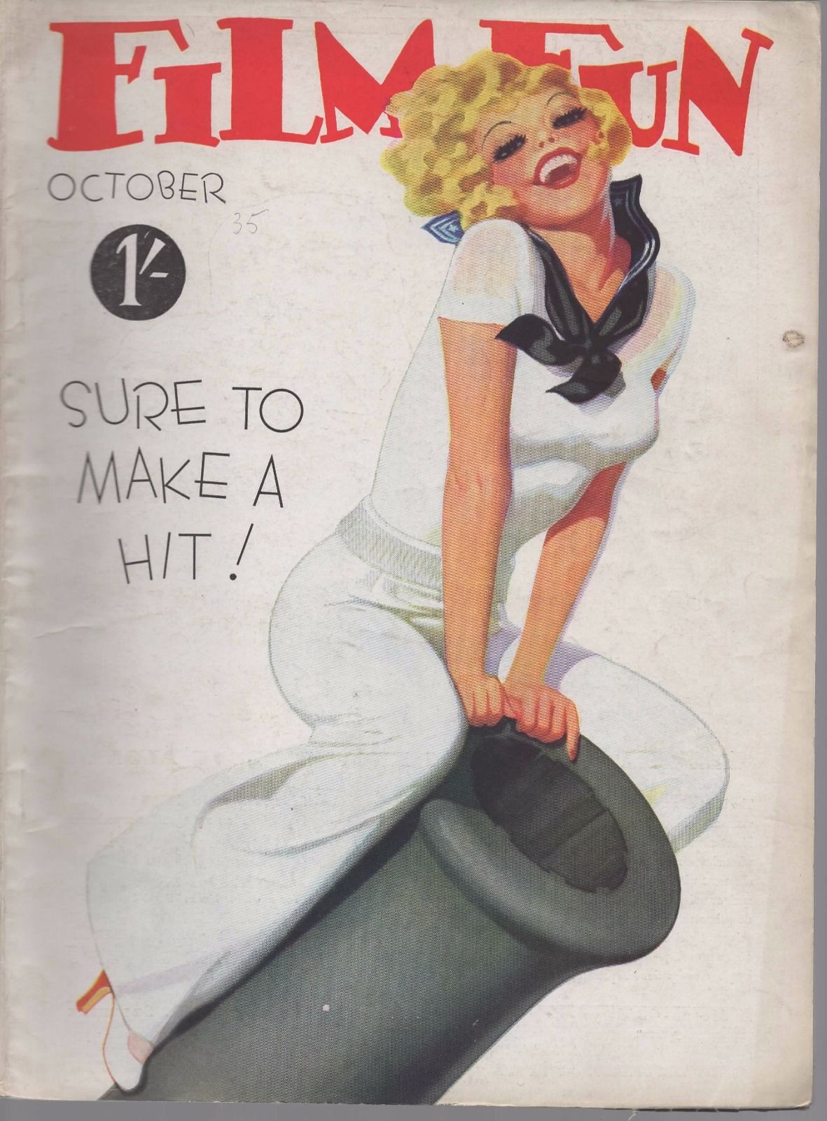 FILM FUN (UK) magazine side cover October 1935