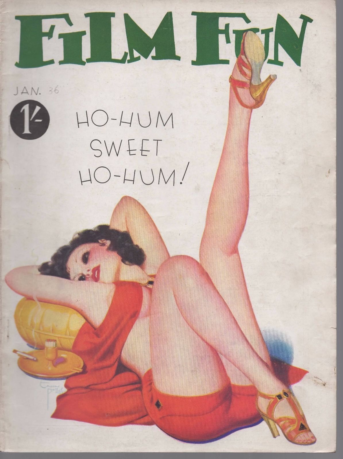 FILM FUN (UK) magazine side cover January 1936