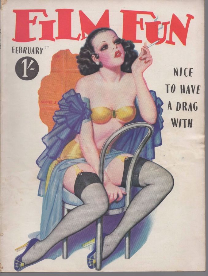 FILM FUN (UK) magazine side cover February 1937