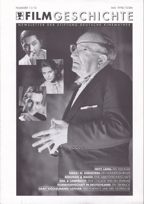 FILMGESCHICHTE magazine side cover Issue 11-12  May 1998