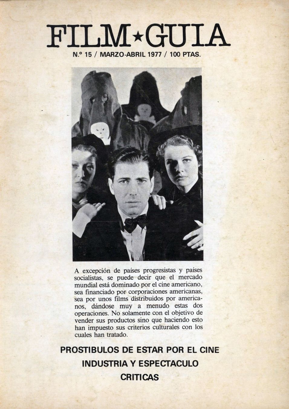FILM GUIA magazine side cover Issue 15 March 1977