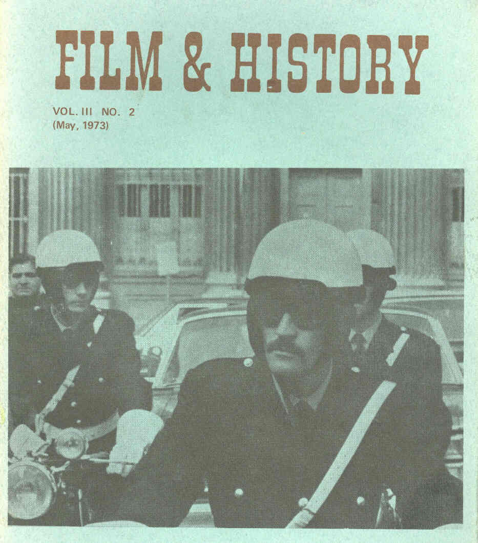 FILM AND HISTORY magazine side cover May 1973