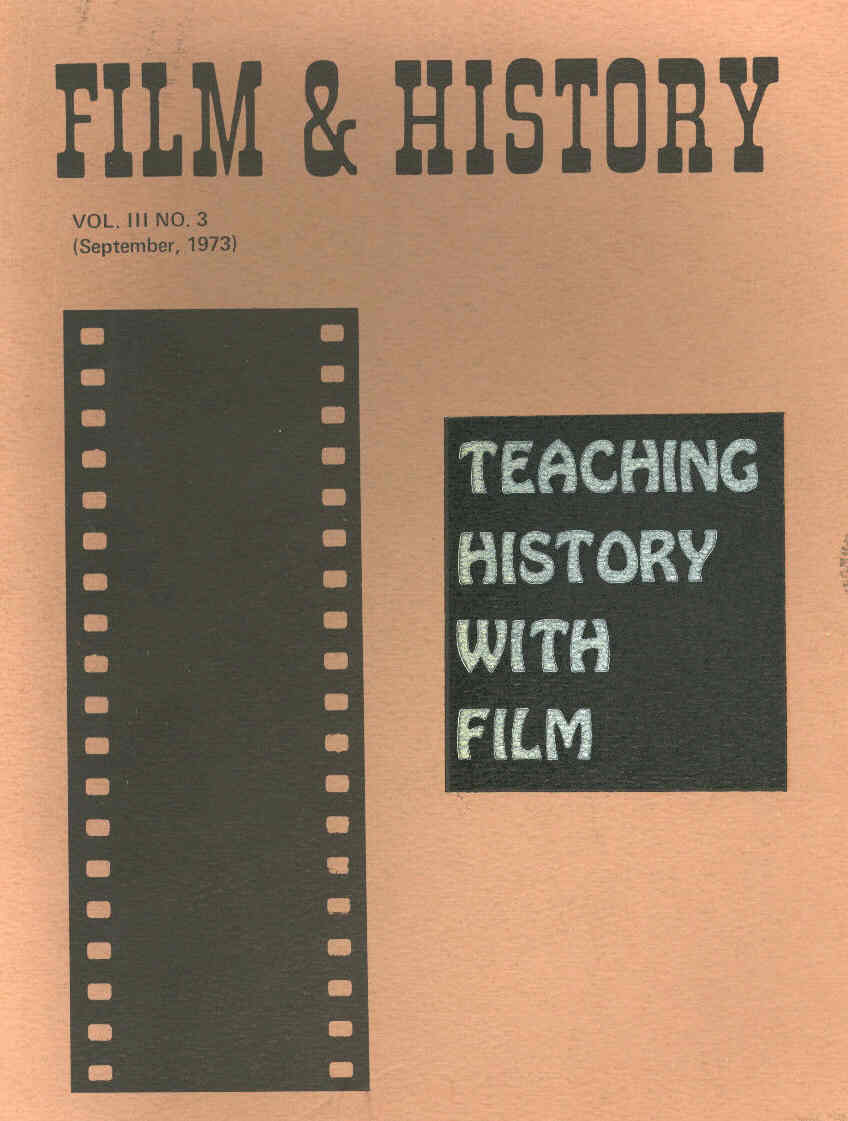 FILM AND HISTORY magazine side cover September 1973