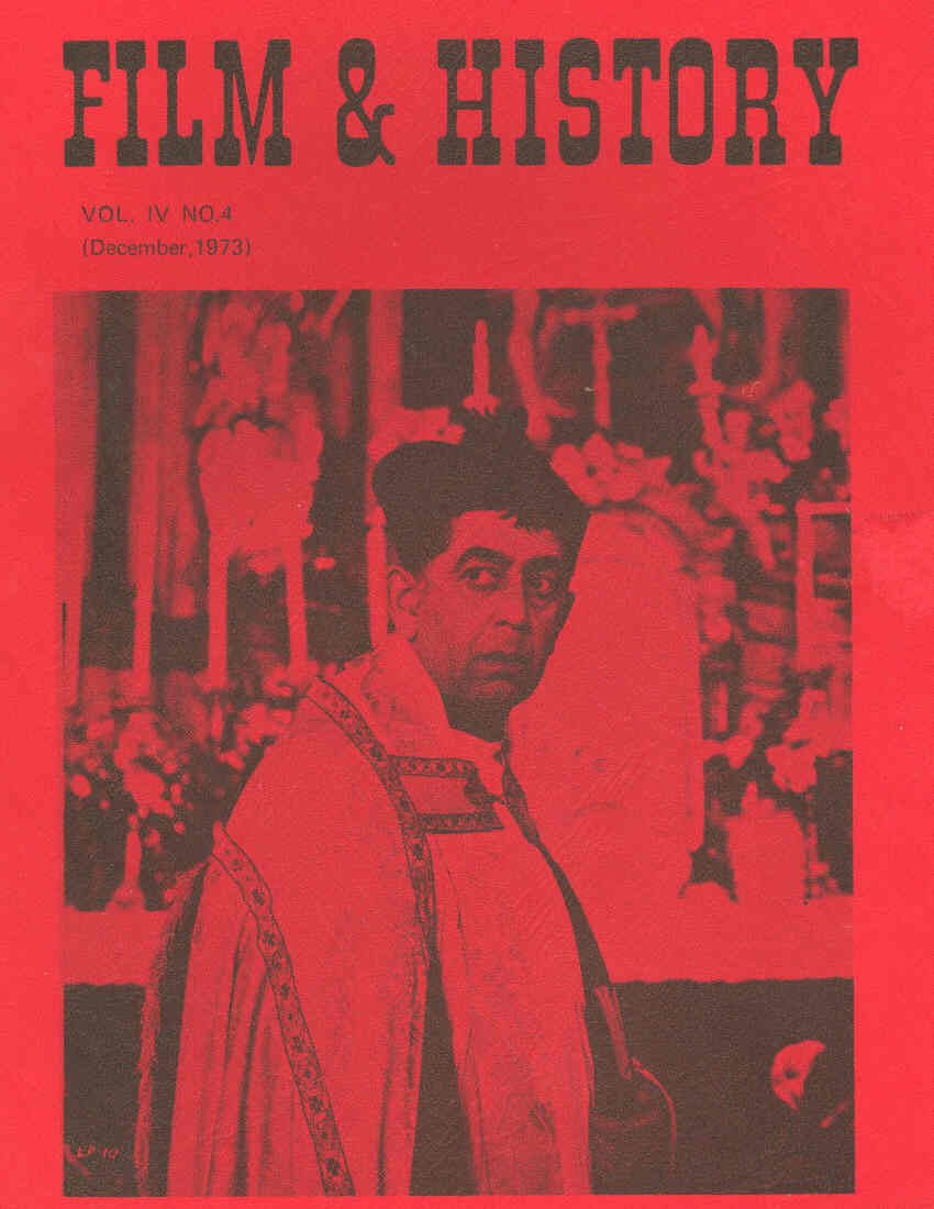 FILM AND HISTORY magazine side cover December 1973