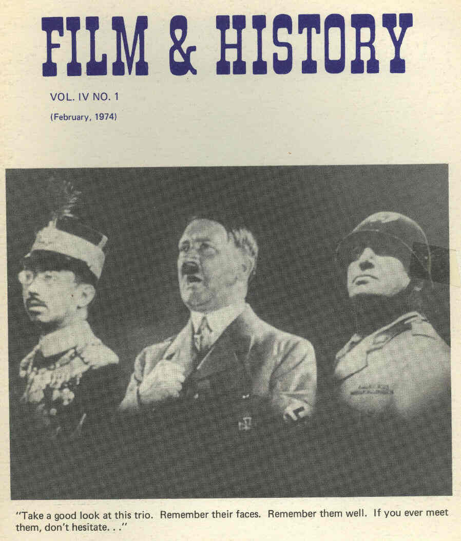 FILM AND HISTORY magazine side cover February 1974