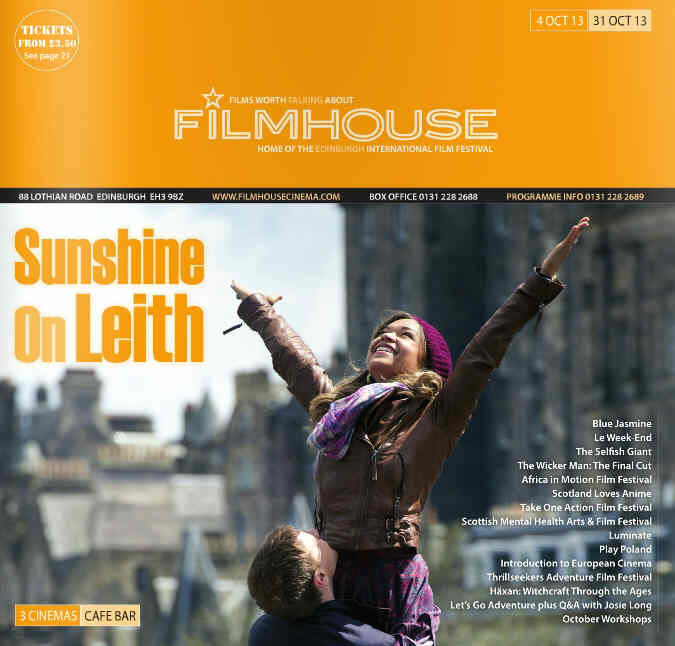 FILMHOUSE magazine side cover 4 October 2013