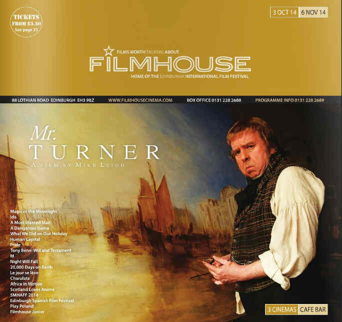 FILMHOUSE magazine side cover 3 October 2014