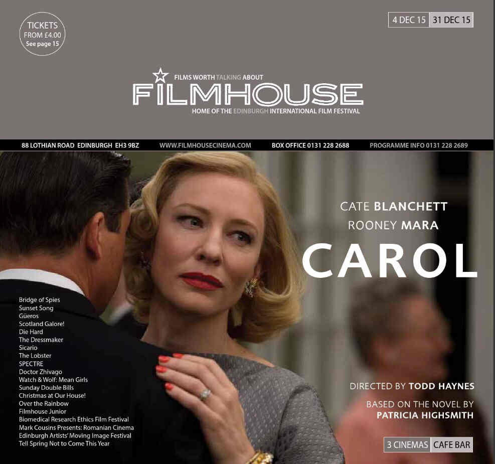 FILMHOUSE magazine side cover 4 December 2015