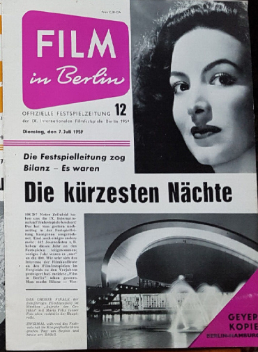FILM IN BERLIN magazine side cover Issue 12 7 July 1959