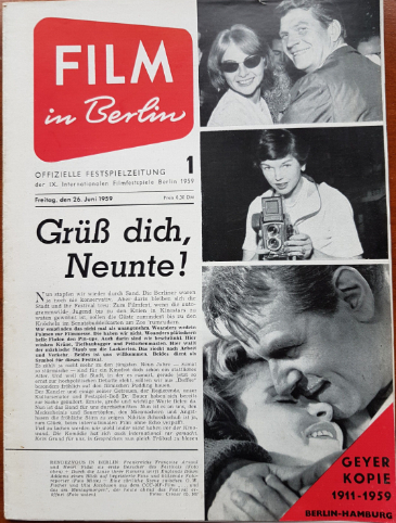 FILM IN BERLIN magazine side cover Issue 1   1959