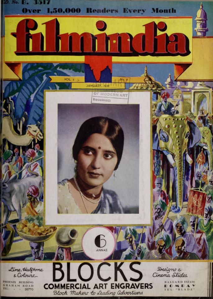 FILMINDIA magazine side cover January 1938