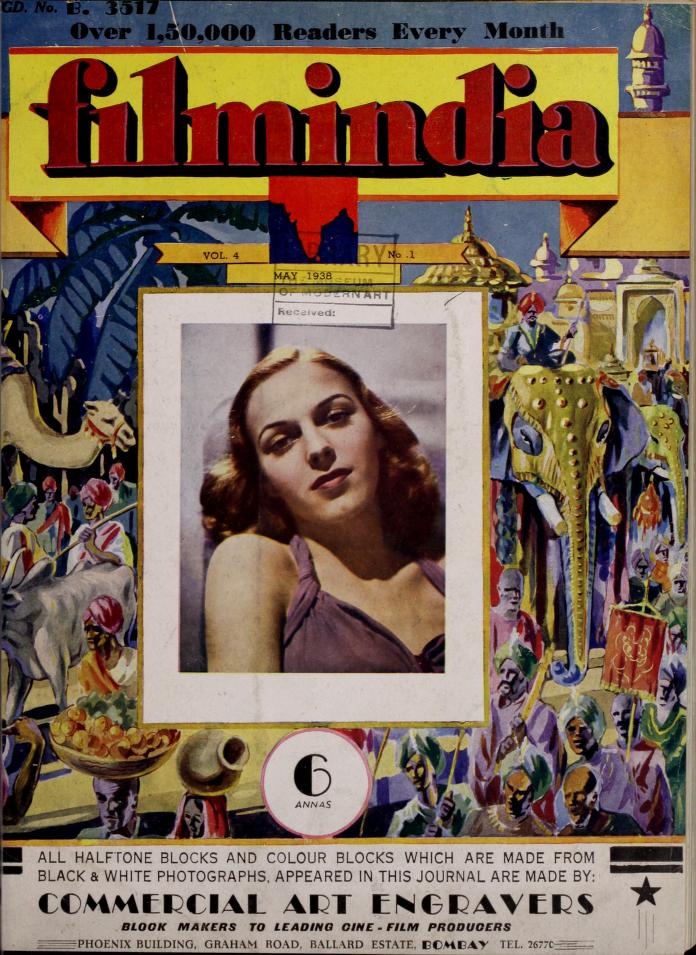 FILMINDIA magazine side cover May 1938